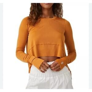 Free People FP Movement Top Womens Medium Breezy Tempo Long Sleeve Workout NWT